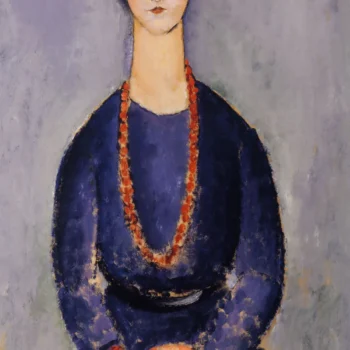 Modigliani print Woman with red necklace