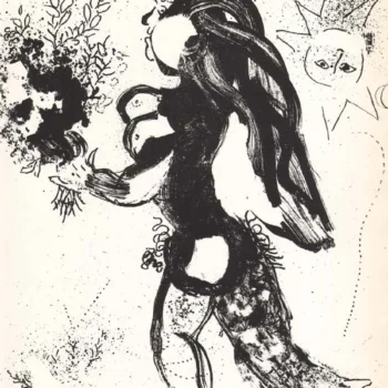 1960 Marc Chagall Original Lithograph L'ofrande