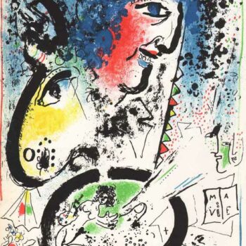 1960 Marc Chagall Original Lithograph Auto Portrait