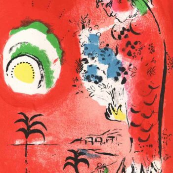 1960 Marc Chagall Original Lithograph Les baies des anges