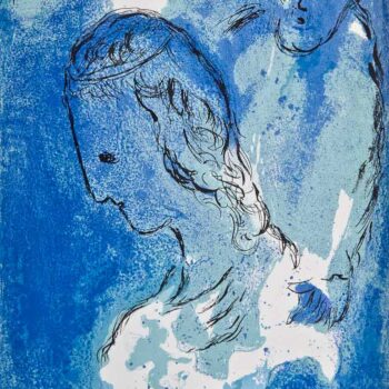 Chagall Lithograph Abraham and Sarah Verve Bible Mourlot 1956