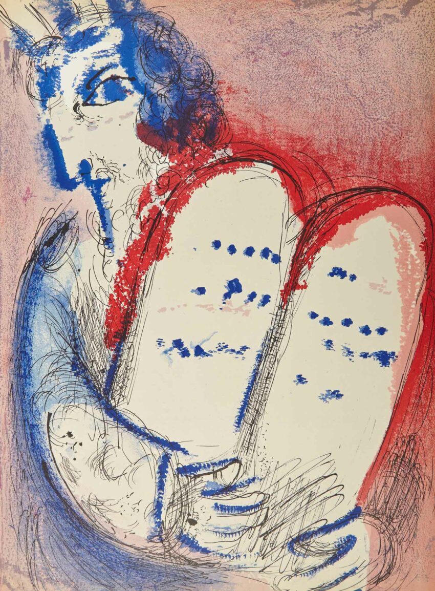 Chagall Lithograph Moses 2 Verve Bible Mourlot 1956