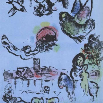 1963 Marc Chagall Original Lithograph Nocturne at Vence