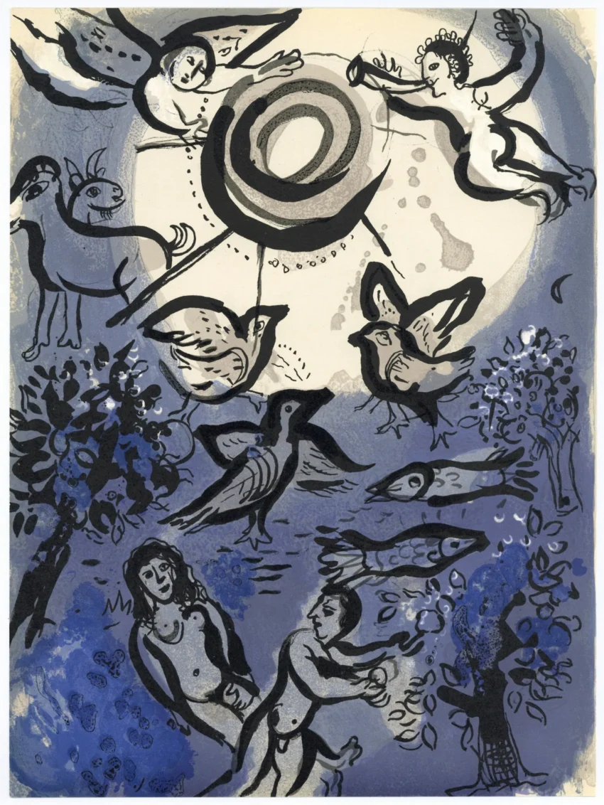 Chagall Lithograph Creation 1960 Drawing for the bible