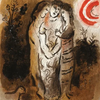 Chagall Lithograph Naomi and her daughters in law 1960