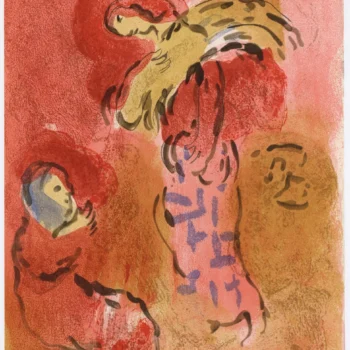 Chagall Lithograph Ruth gleaning 1960