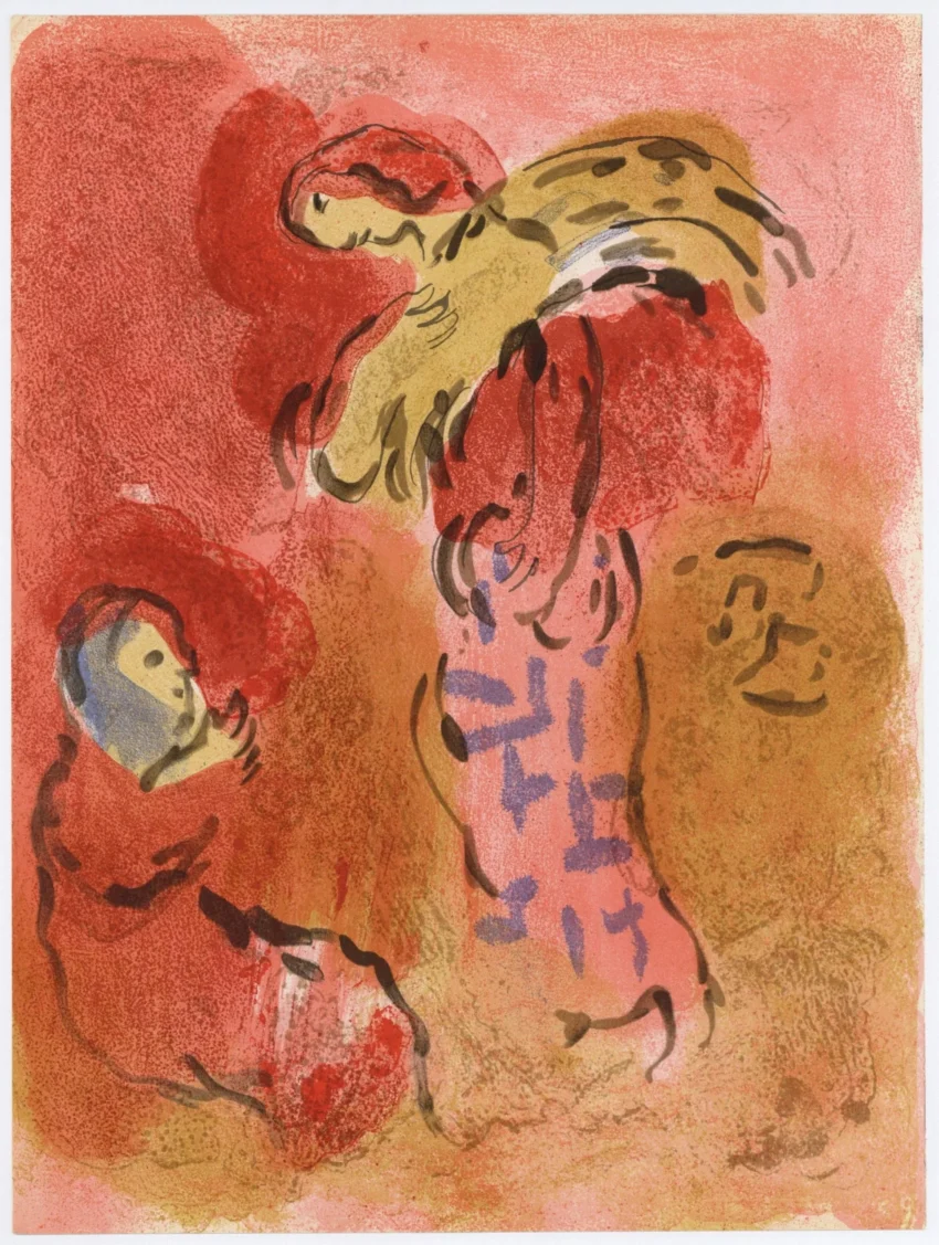 Chagall Lithograph Ruth gleaning 1960