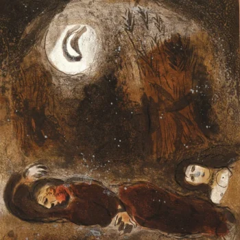 Chagall Lithograph Ruth at the feet of Boaz 1960