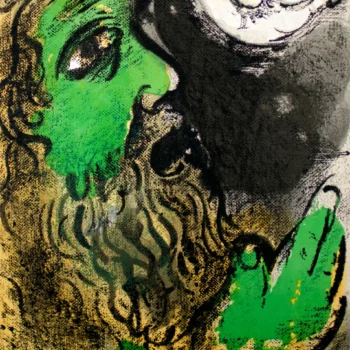 Chagall Lithograph Job Praying 1960