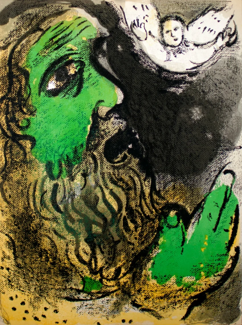 Chagall Lithograph Job Praying 1960