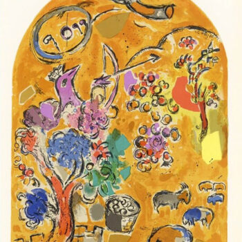 Marc Chagall lithograph, Joseph from Jerusalem Windows 1962