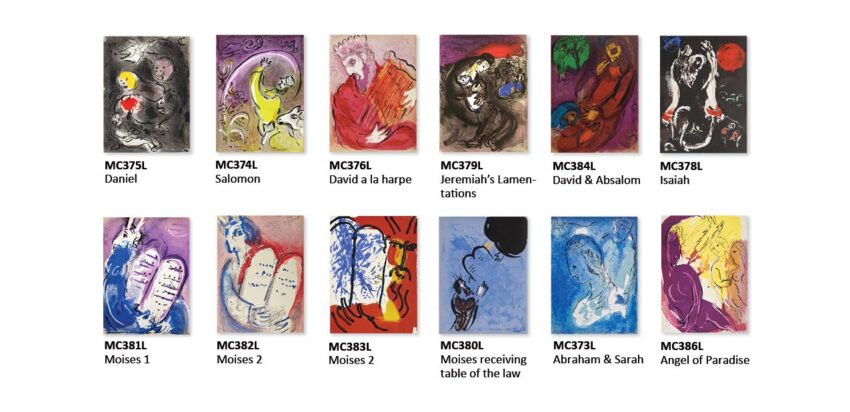 Marc Chagall selection of 12 lithographs from The Bible 1956