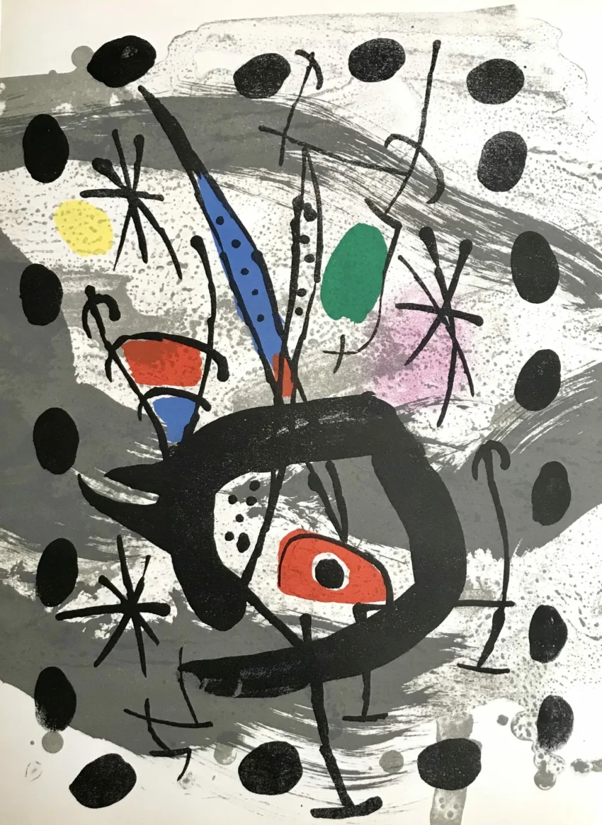 Joan Miro Original Lithograph Oiseau Lunaire 1967