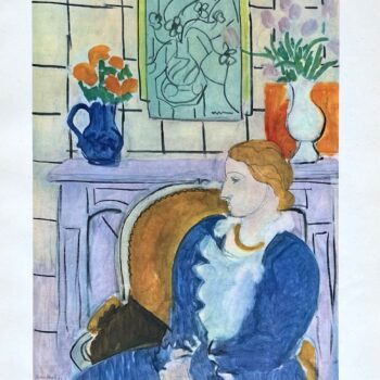 Henri Matisse Engraving 18 Blue dress in ochre armchair 1948