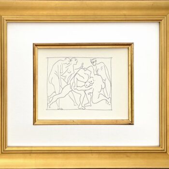 Picasso Metamorphoses 23 Two wreslers observed by 3 nude women framed