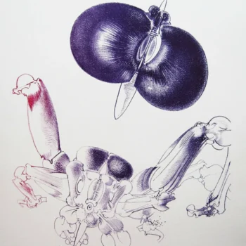 Fran?ois Lunven Signed Original Lithograph Poete aux Interstices 1972